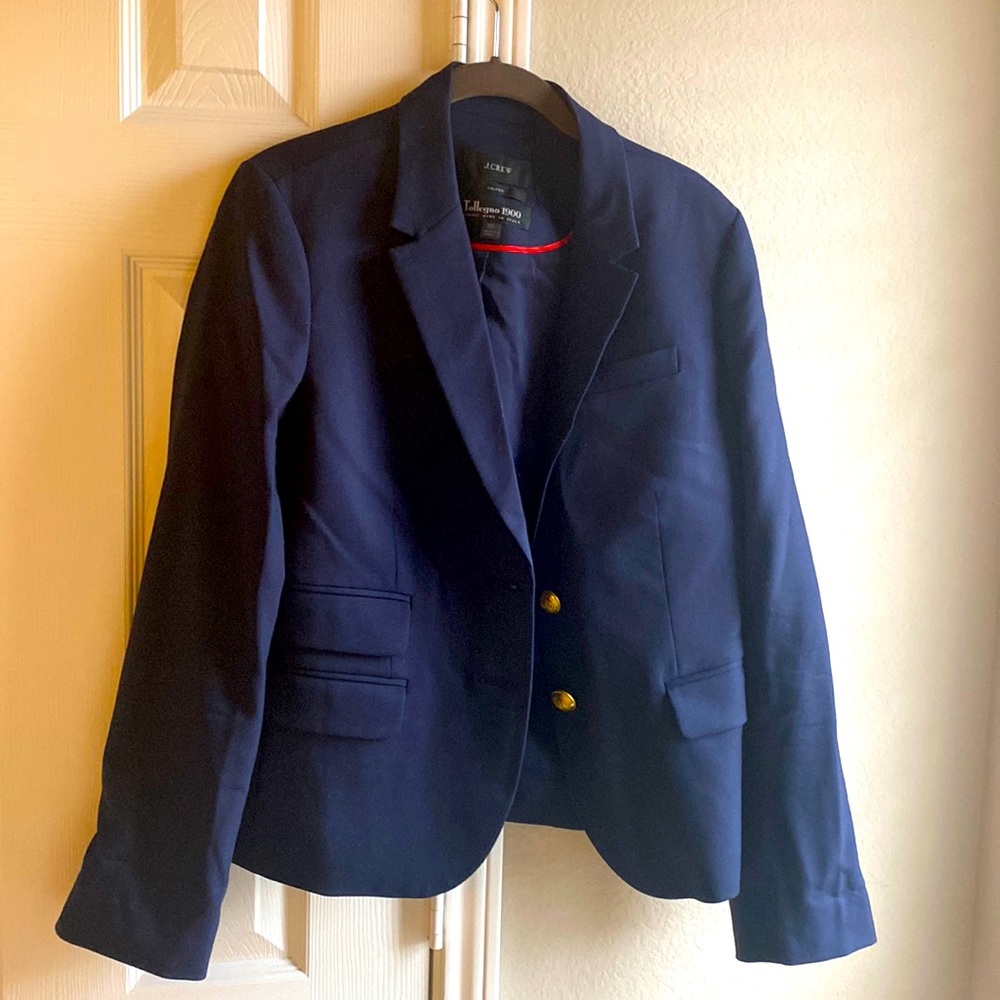 J. Crew navy “Dalton” blazer in Italian stretch wool